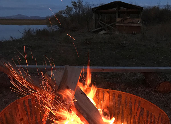 Campfire at Stevens Lake