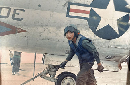 Jimmy Richards in Navy on Flight deck